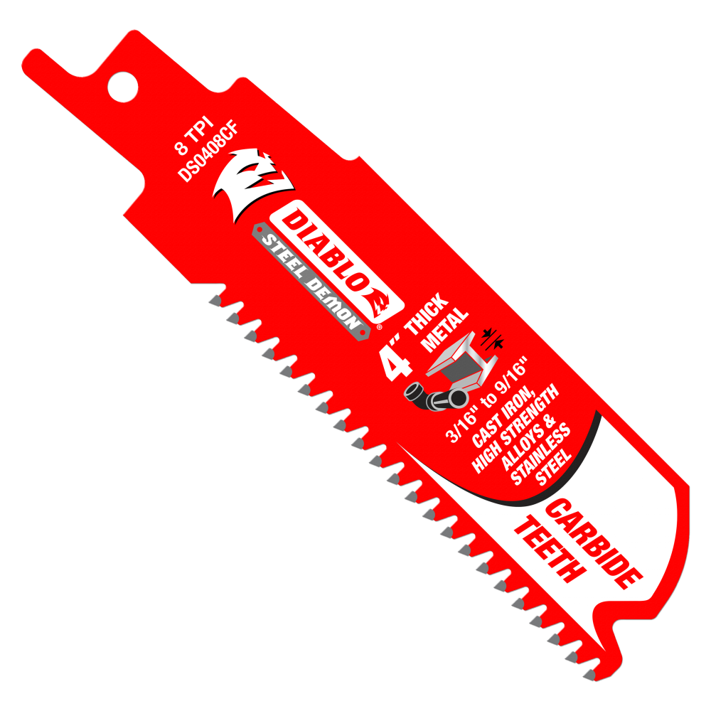 

Diablo Tools 4" Steel Demon Carbide Reciprocating Blades for Thick Metal Cutting