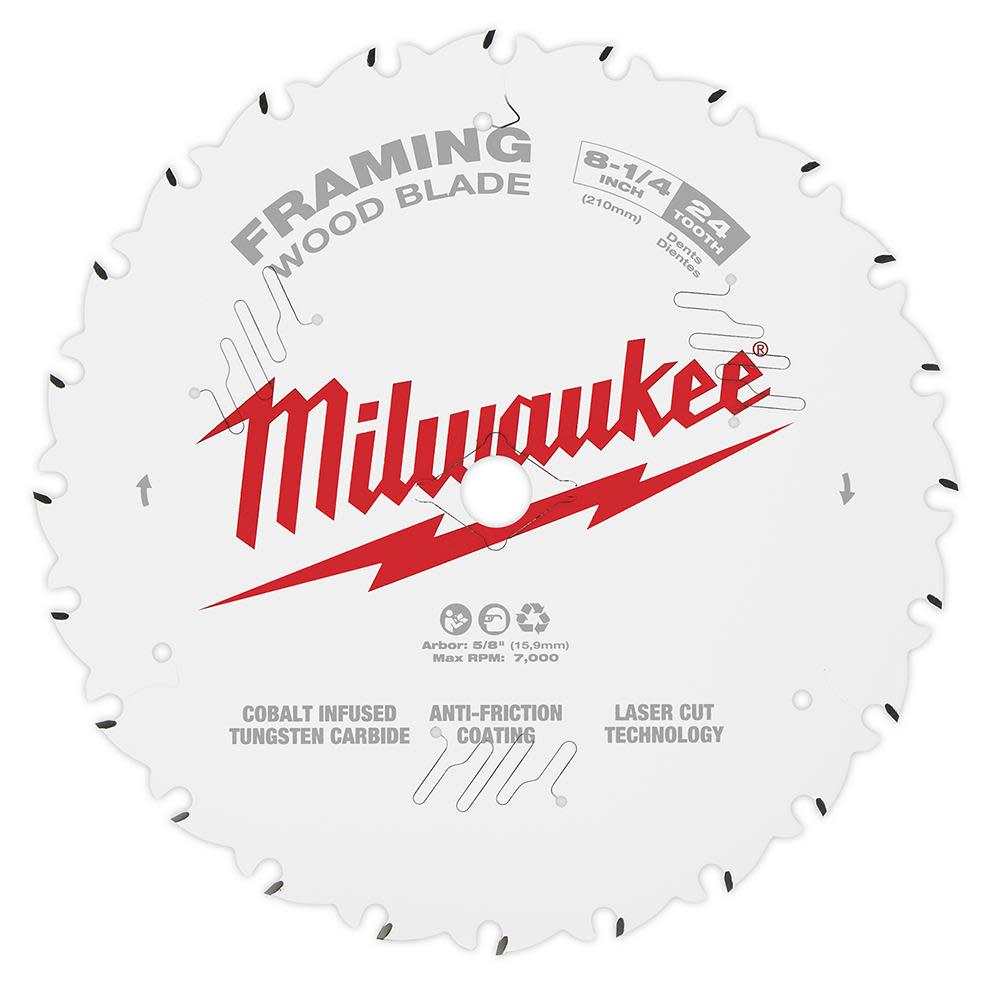 

Milwaukee 8-1/4 in. 24T Framing Circular Saw Blade