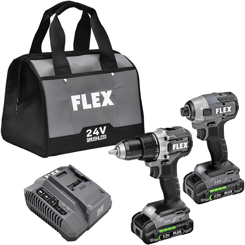 FLEX 24V Drill Driver and 1/4in Impact Driver Kit