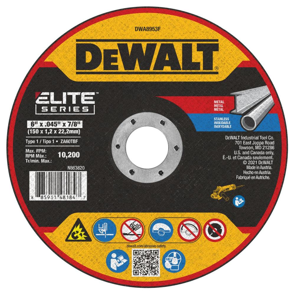 

DEWALT 6 x .045 x 7/8 T1 XP CER Cut-Off Wheel