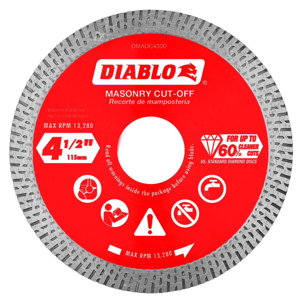 

Diablo Tools 4-1/2" Diamond Continuous Rim Cut-Off Discsfor Masonry