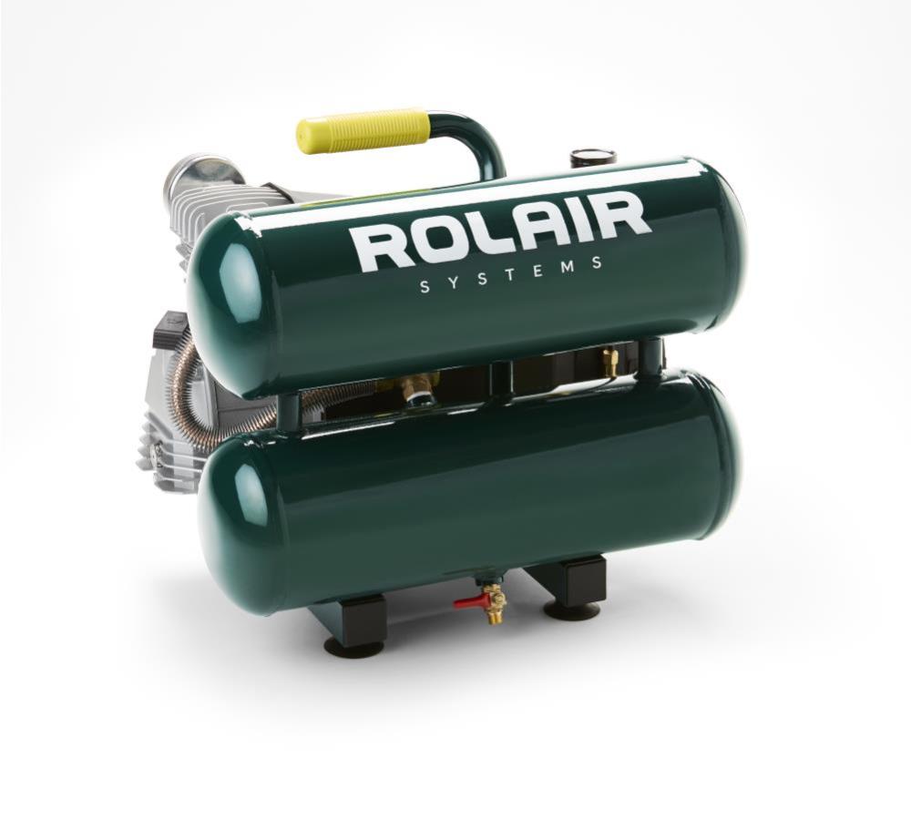 

Rolair 2 HP (115V) 4.2 CFM@90PSI 4.2 Gallon Quiet Stack Tank Compressor