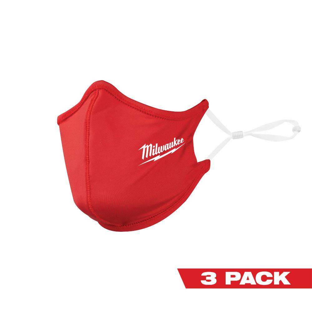 

Milwaukee 3PK Red 2-Layer Face Mask