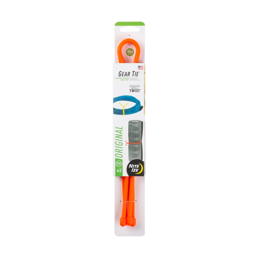 

NITE IZE Gear Tie Reusable Rubber Twist Tie 24" 2pk Br. Orange