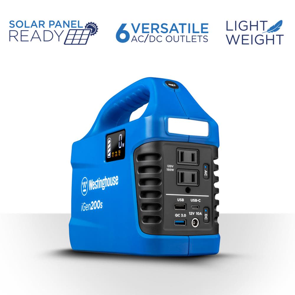 

Westinghouse Outdoor Power iGen Portable Solar Generator 194 Watt Hour