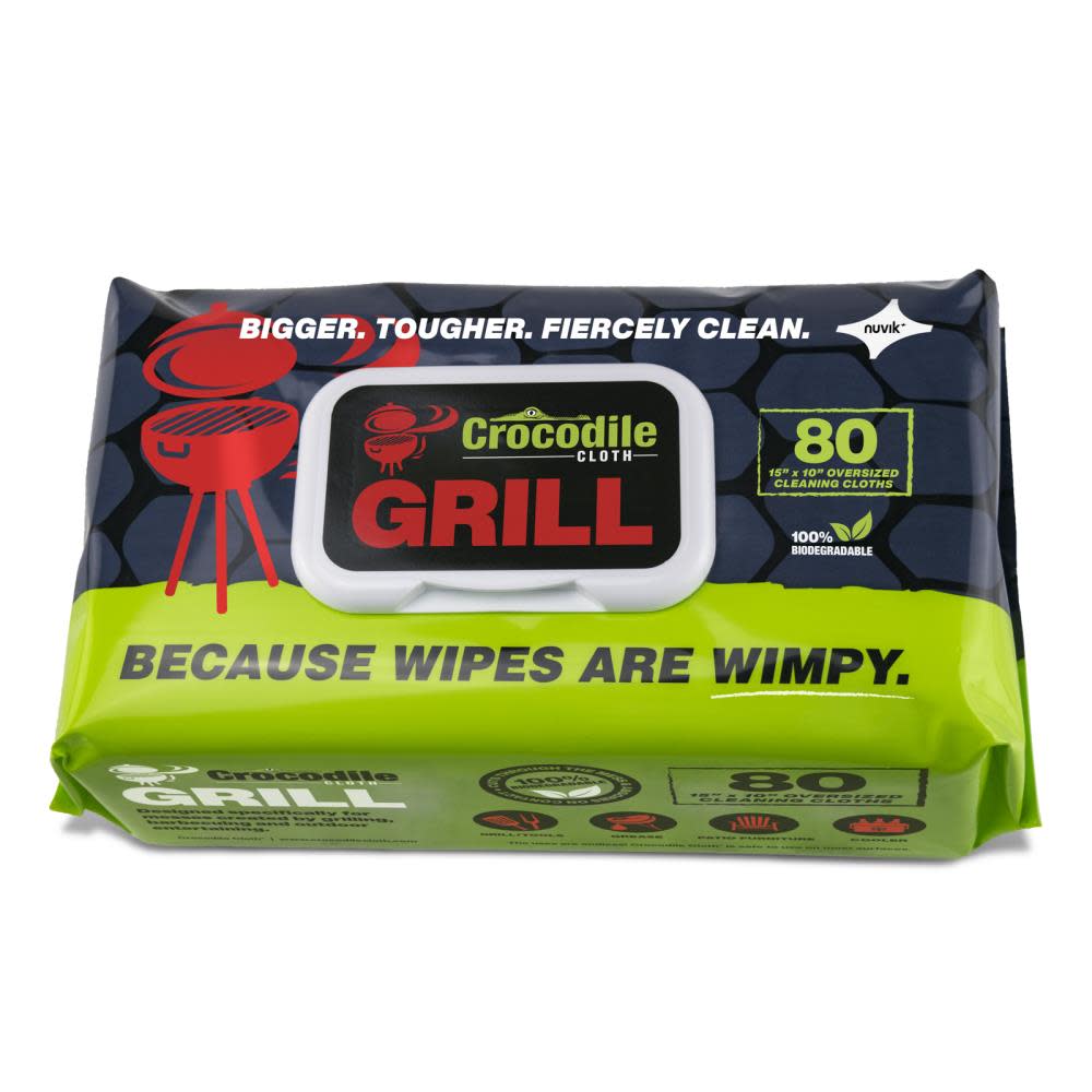 

Crocodile Cloth Biodegradable Huge Grill Cleaning Cloths 1 Pack/80 Cloths