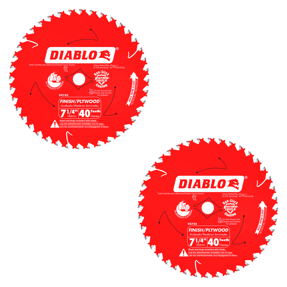 

Diablo Tools 71/4"x 40-Tooth Finish Saw Blade Value Pack 2 Pack
