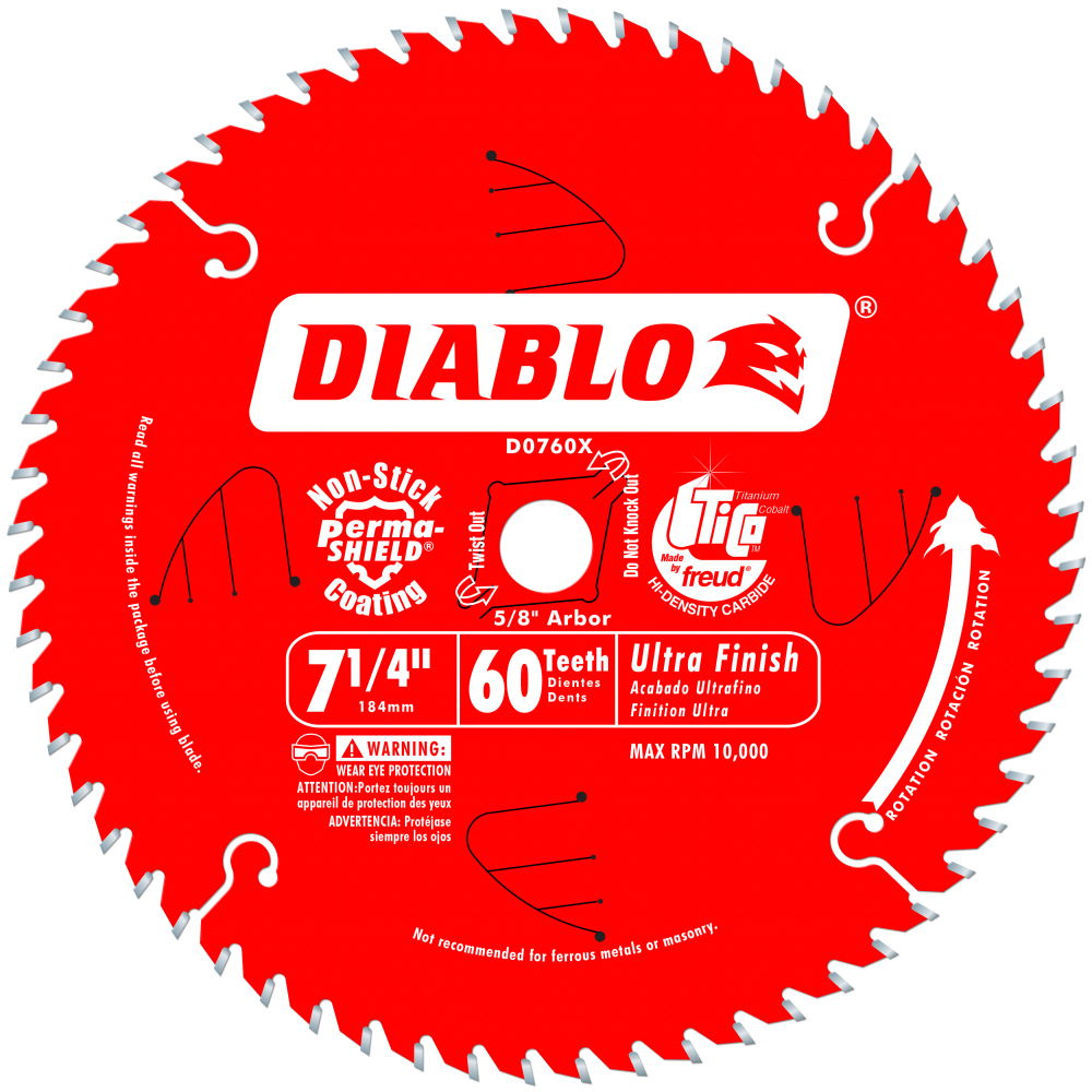 

Diablo Tools 7-1/4 in. x 60 Tooth Ultra Finish Saw Blade