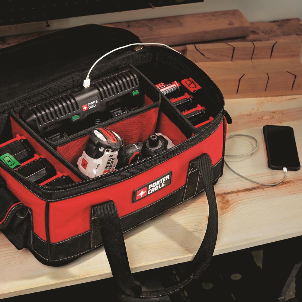 Porter Cable 20V MAX Dual Port Charger Bag PCCB122C2 PCCB122C2 Acme Tools
