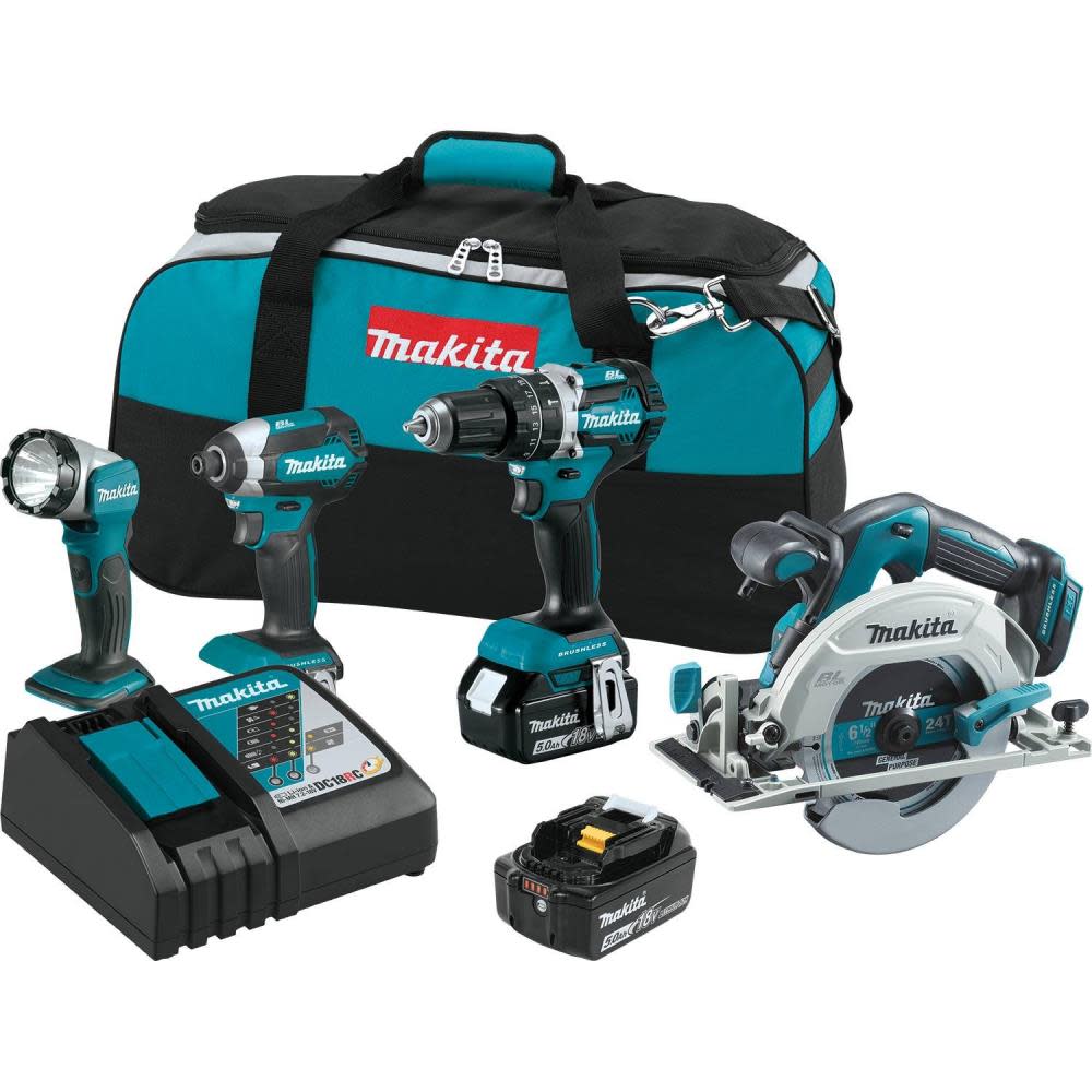 

Makita 18V LXT Lithium-Ion Brushless Cordless 4-Pc. Combo Kit (5.0Ah)