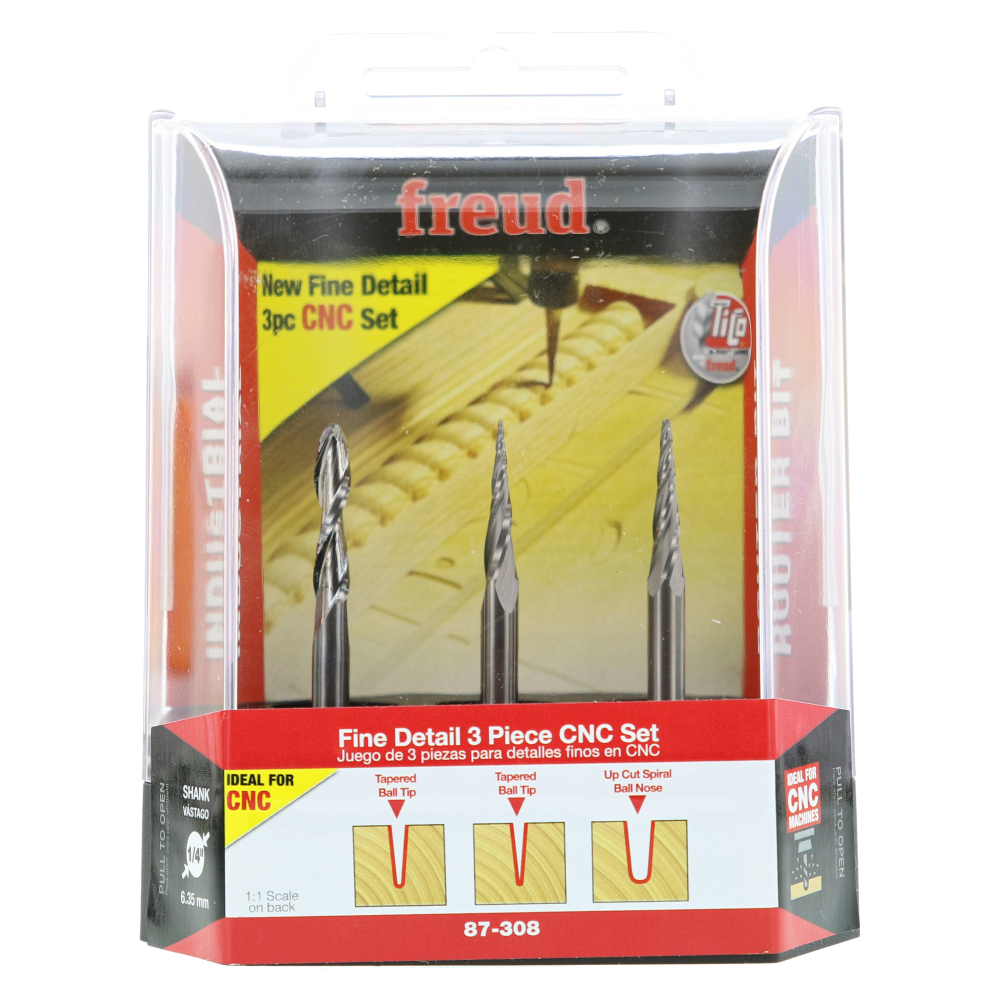 

Freud 3-Piece CNC Fine Detail Router Bit Set