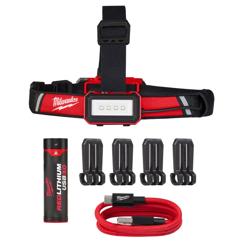 Milwaukee Headlamp USB Rechargeable Low-Profile