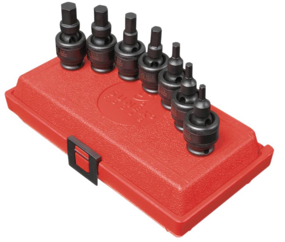 Sunex 3/8 Inch Drive SAE Universal Hex Bit Driver Impact Socket Set ...