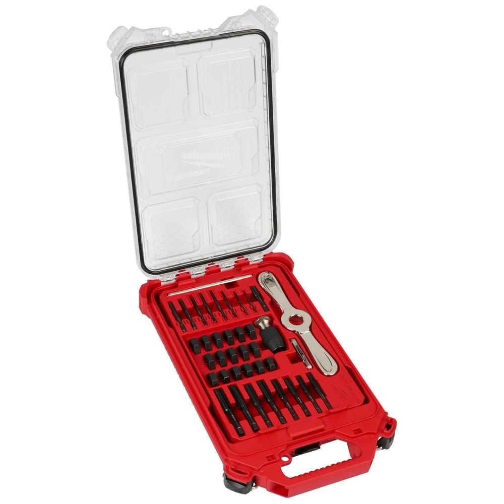 Milwaukee SAE Tap & Die PACKOUT 38pc Set with Hex-LOK 2-in-1 Handle