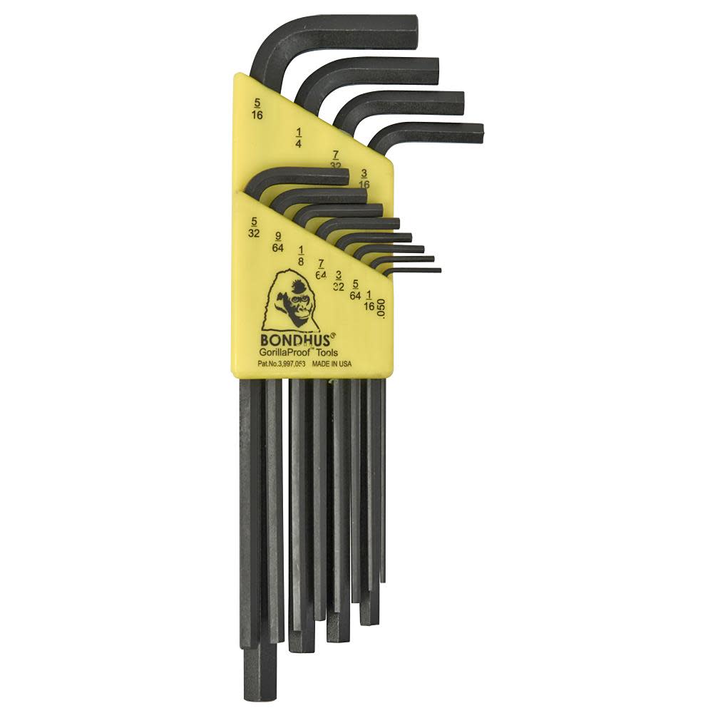 

Bondhus 12pc Hex L-Wrench Set . 0.050" - 5/16"