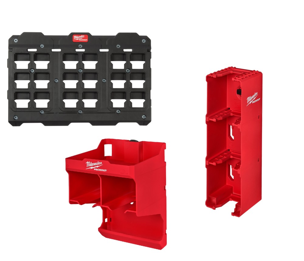 

Milwaukee PACKOUT Large Wall Plate & M18 Battery Rack Bundle