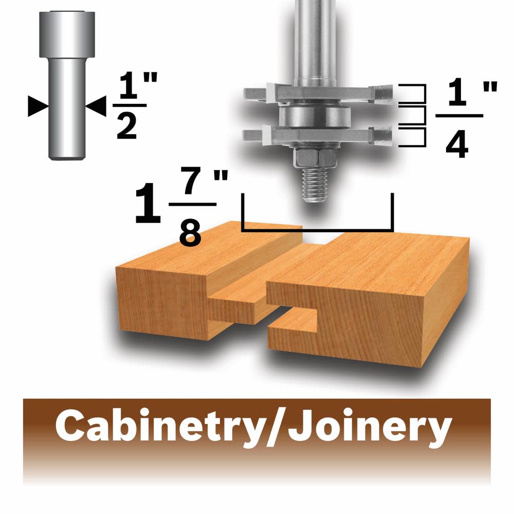 

Bosch 1 7/8" x 1/4" Carbide Tipped Tongue and Groove Router Bit