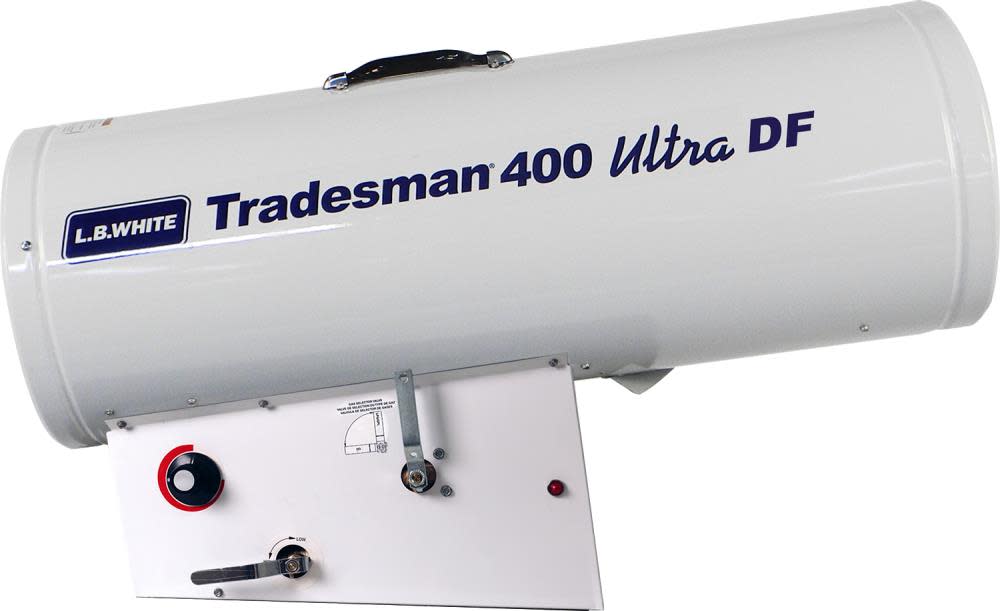 

LB White Tradesman Forced Air Open Flame Dual Fuel LP/NG 400K BTU heater Diagnostic light