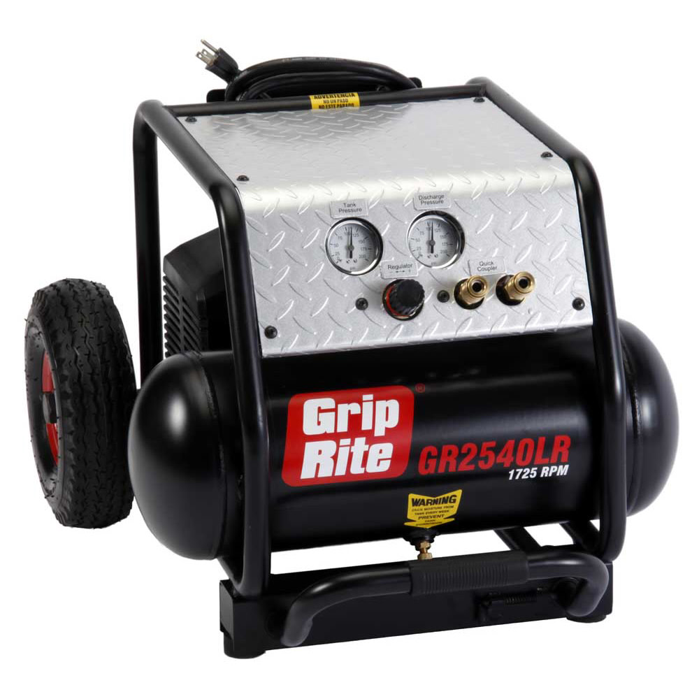 

Grip Rite 12 AMP 2.5HP 4 Gallon 1725RPM Compressor with Wheels