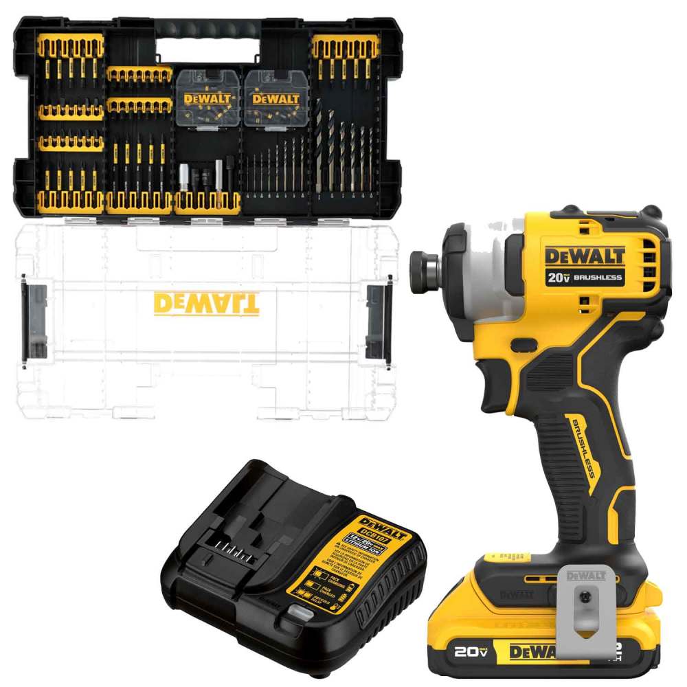 DEWALT ATOMIC 20V MAX 1/4 Inch Compact Impact Driver Kit & Elite