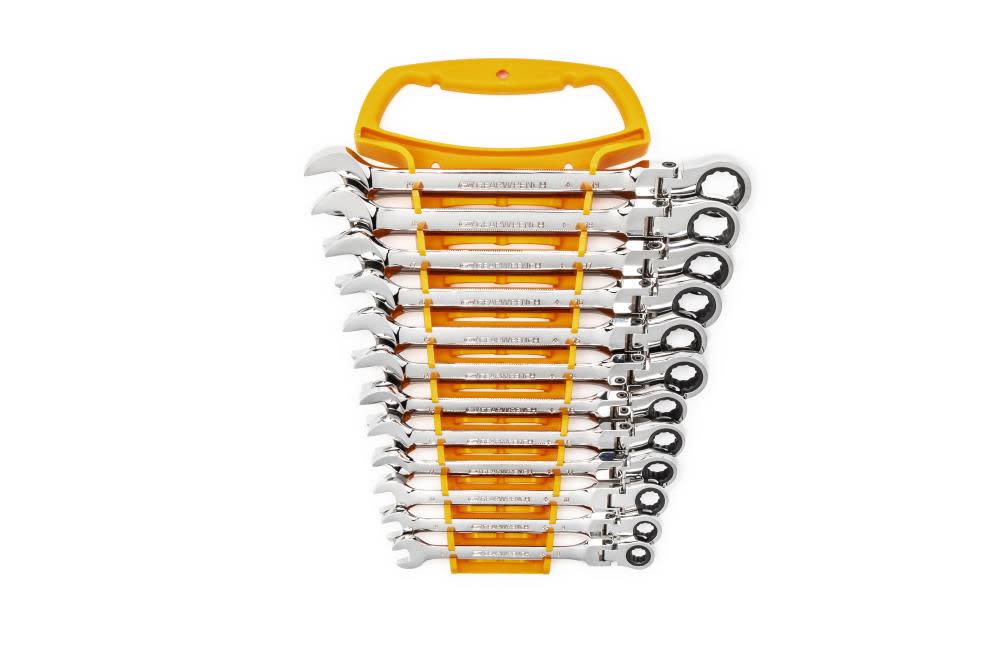

12 Pc 72-Tooth 12 Point Flex Head Ratcheting Combination Metric Wrench Set
