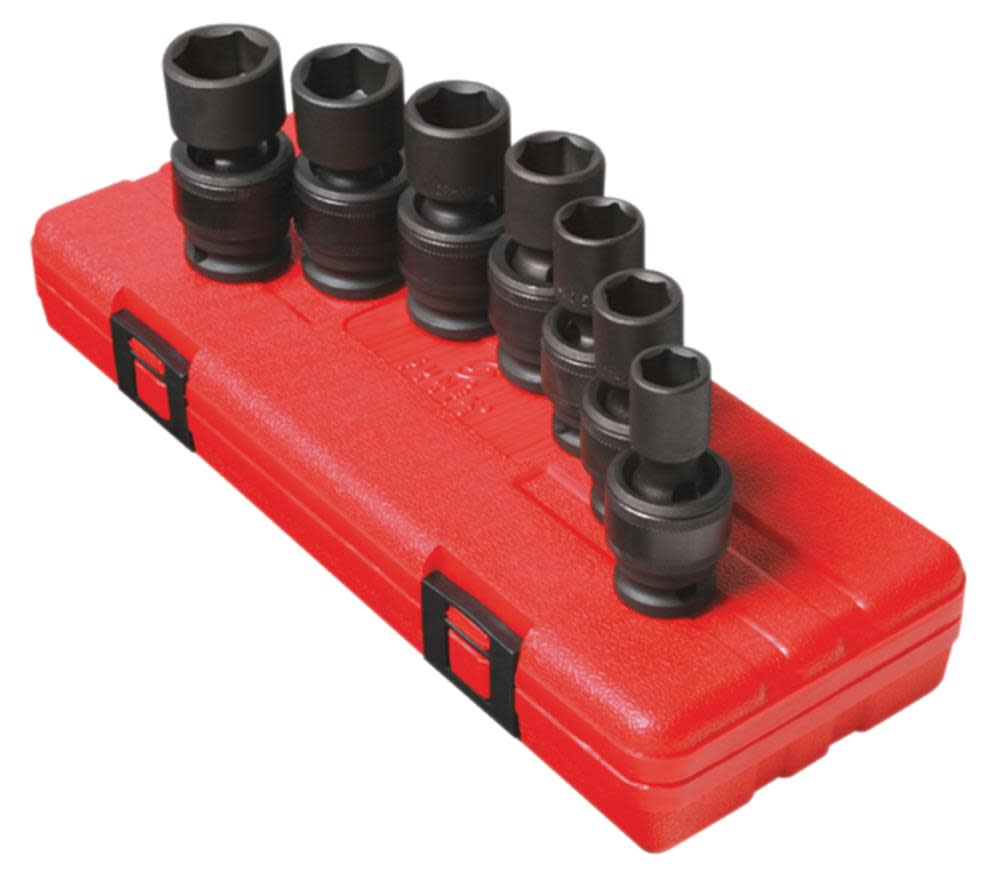 

Sunex 7 pc. 1/2 In. Drive Metric Universal Impact Socket Set