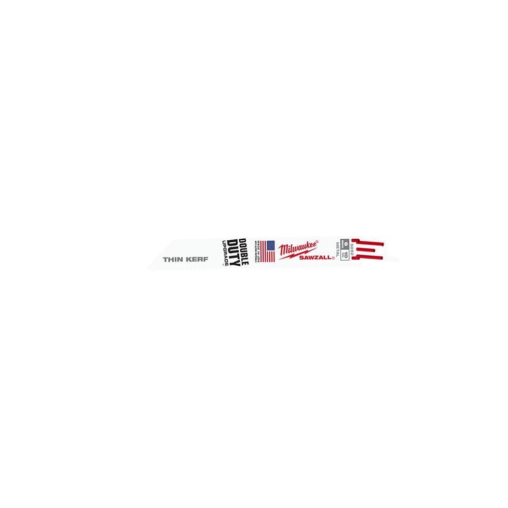 Milwaukee 6 in. 10 TPI Thin Kerf SAWZALL Blades 5PK
