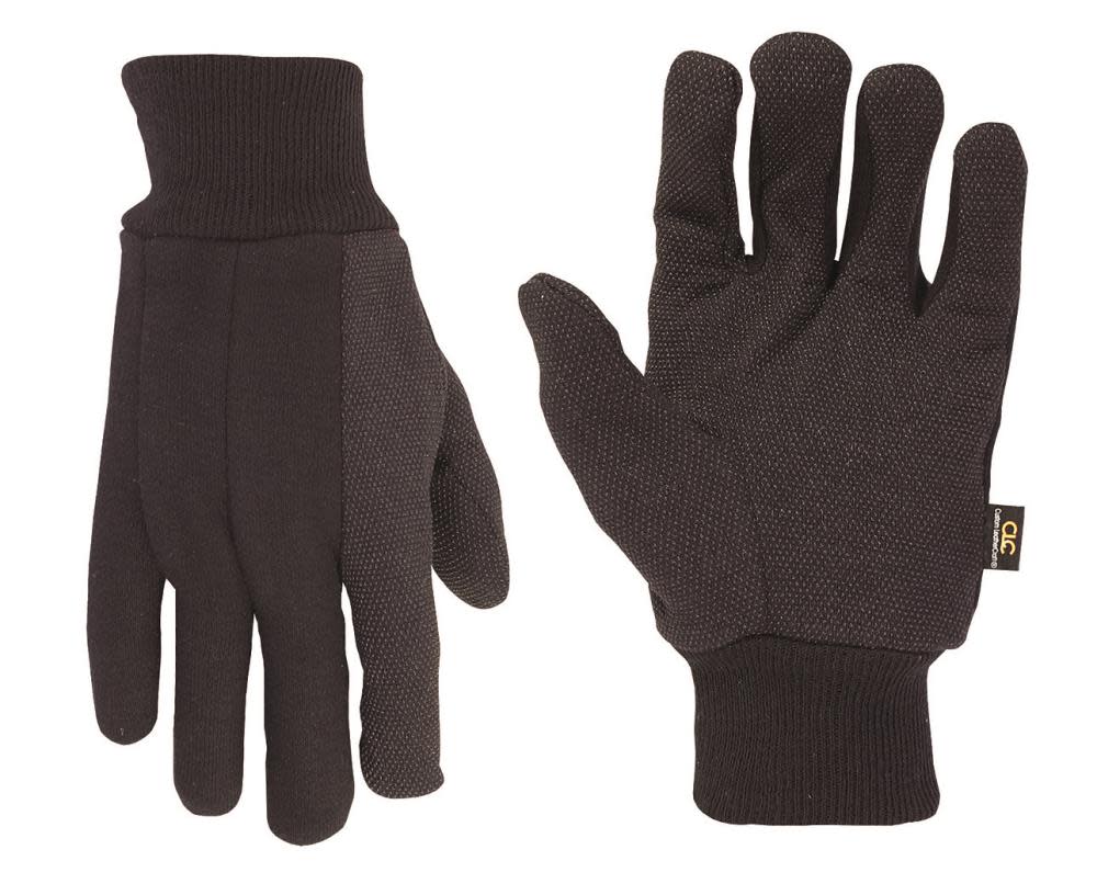 

CLC Black Jersey Glove with PVC Gripper Dots - Large