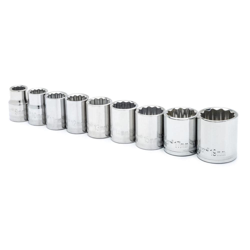 

Crescent 9 Pc 3/8 In. Drive 12 Point Metric Socket Set