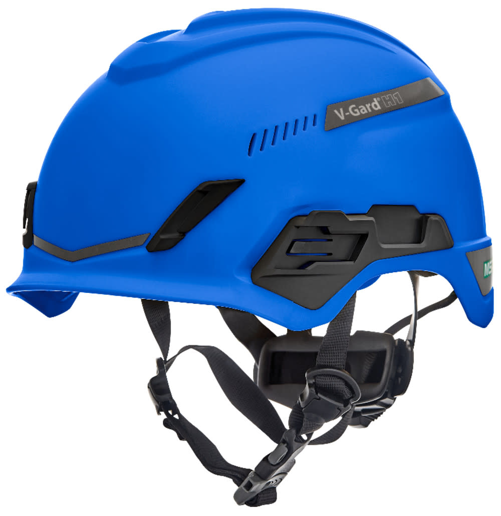 

MSA Safety Works V Gard H1 Safety Helmet Trivent Blue Fas Trac III Pivot