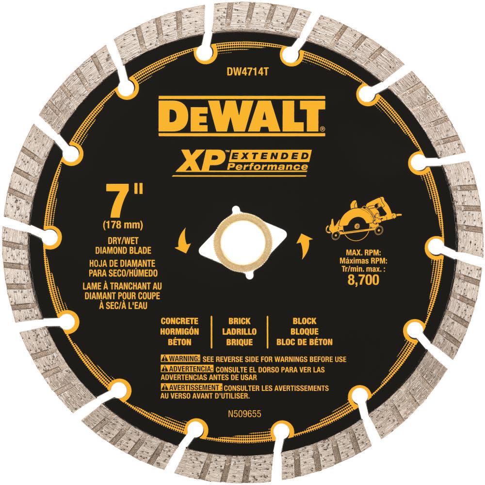 

DEWALT 7 In. XP Turbo Segmented Diamond Blade Bulk