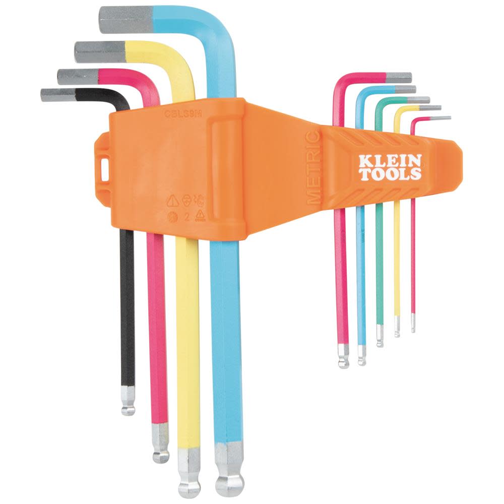 Klein Tools Powder Coated MM Hex Key Set, 9 Piece CBLS9M - Acme Tools