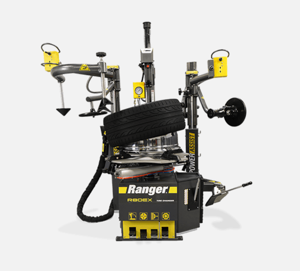 

Ranger R80EX Tire Changer Tilt Back Dual Tower Assist 34" Clamping Capacity