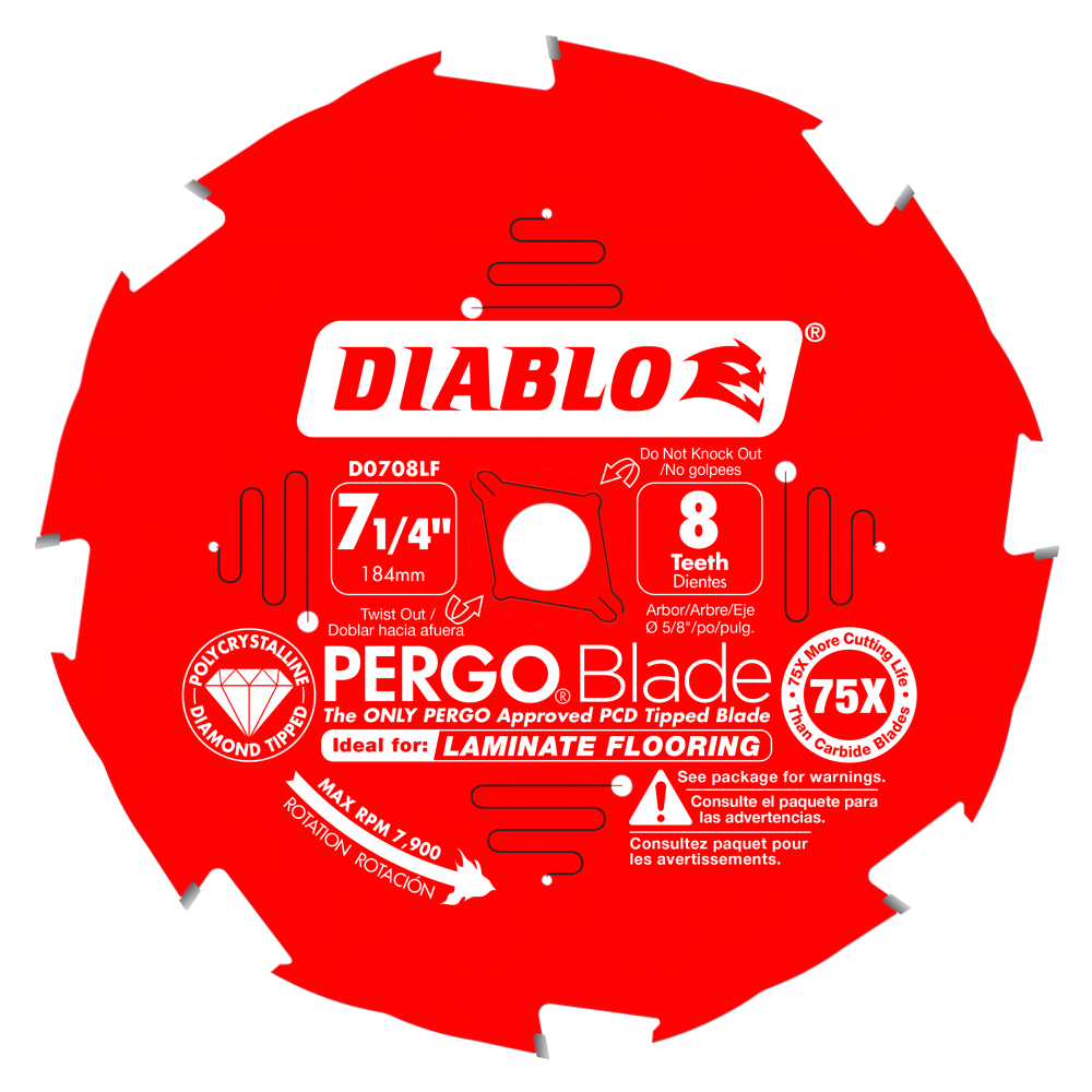 Diablo PERGO Blade 7 1/4 x 8 Tooth PCD Laminate Flooring