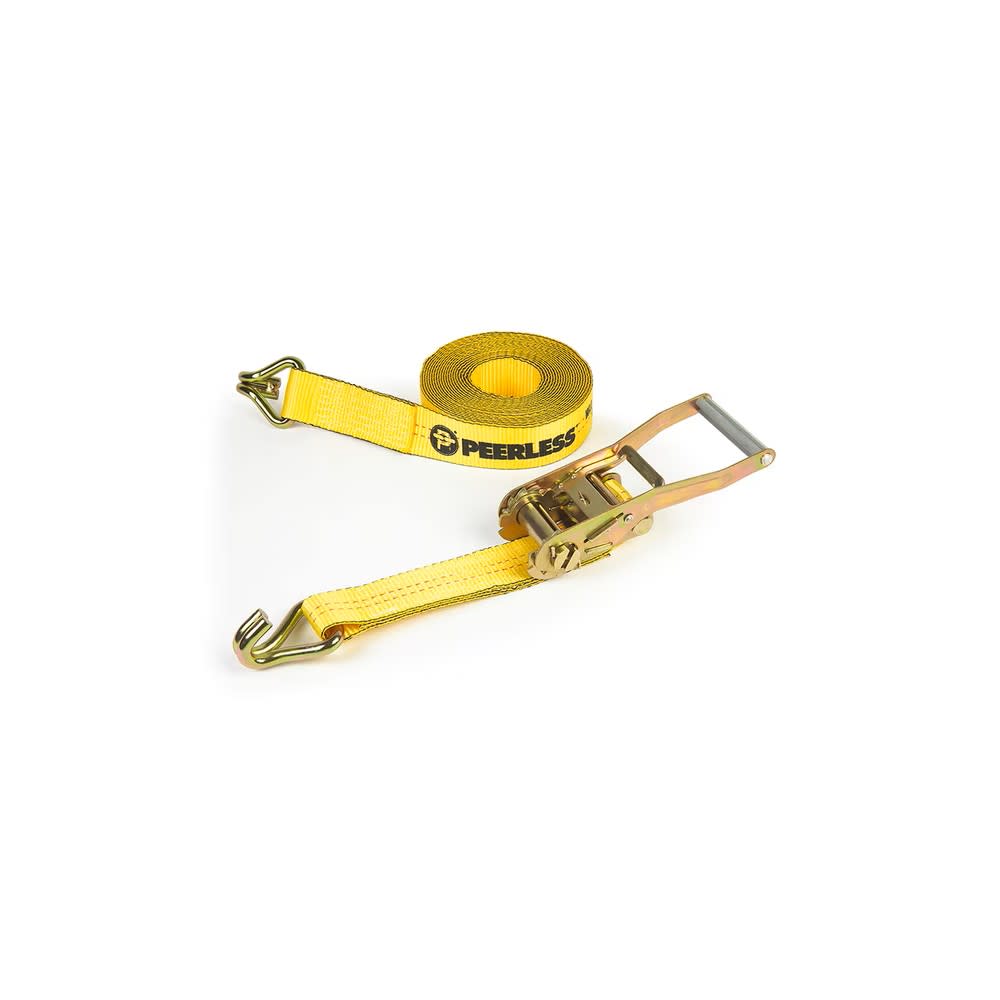 Peerless Chain Tie Down Ratchet Strap with J-Hooks, 2in x