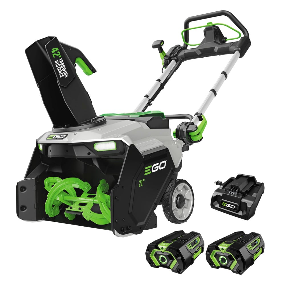 EGO POWER+ 21 Inch Single-Stage Snow Blower Kit with Peak Power with Two 4 Ah Batteries and 320W Charger