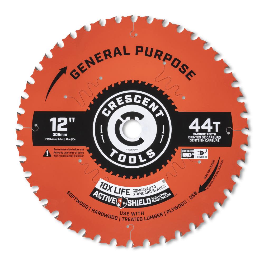 

Crescent Circular Saw Blade 12" x 44 Tooth General Purpose