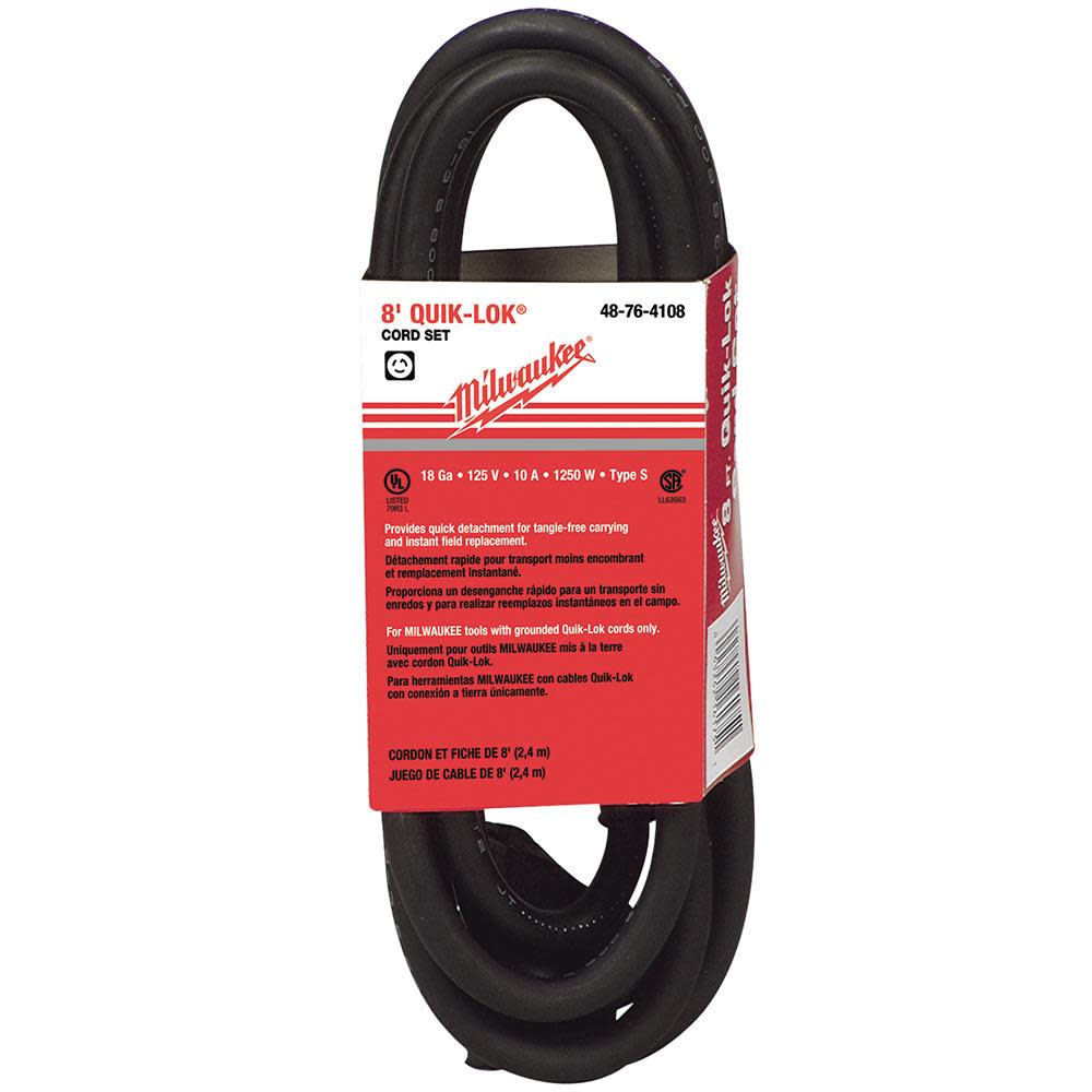 

Milwaukee 8 ft. 3-Wire QUIK-LOK with Twist Style Plug Cord