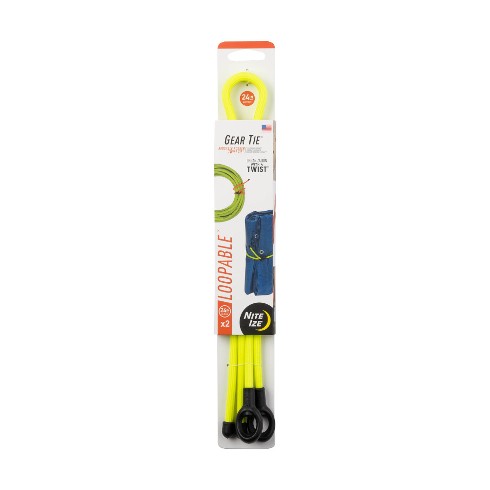 

Nite Ize Gear Tie Loopable Twist Tie 24" 2pk Neon Yellow