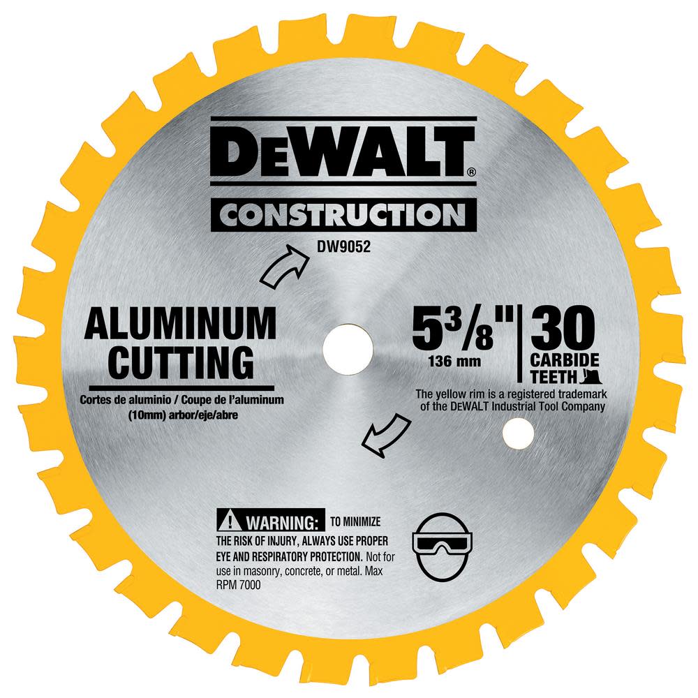 

DEWALT 5-3/8 In. 30T Aluminum Cutting Blade with 20mm Arbor
