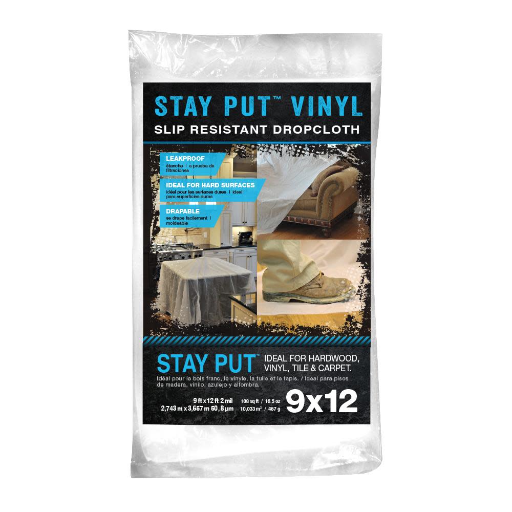

Trimaco Stay Put Vinyl 9-ft x 12-ft Drop Cloth