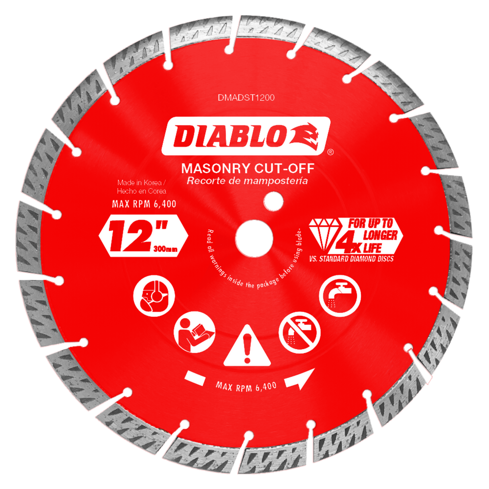 

Diablo Tools 12" Diamond Segmented Turbo Cut Off Discs for Masonry