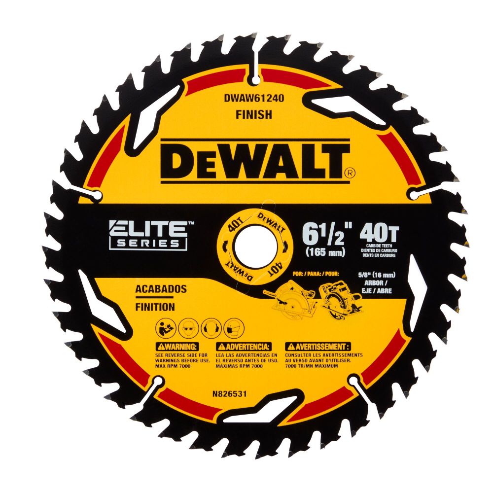 

DEWALT Elite Series Blister Circular Saw Blade 6 1/2" 40T