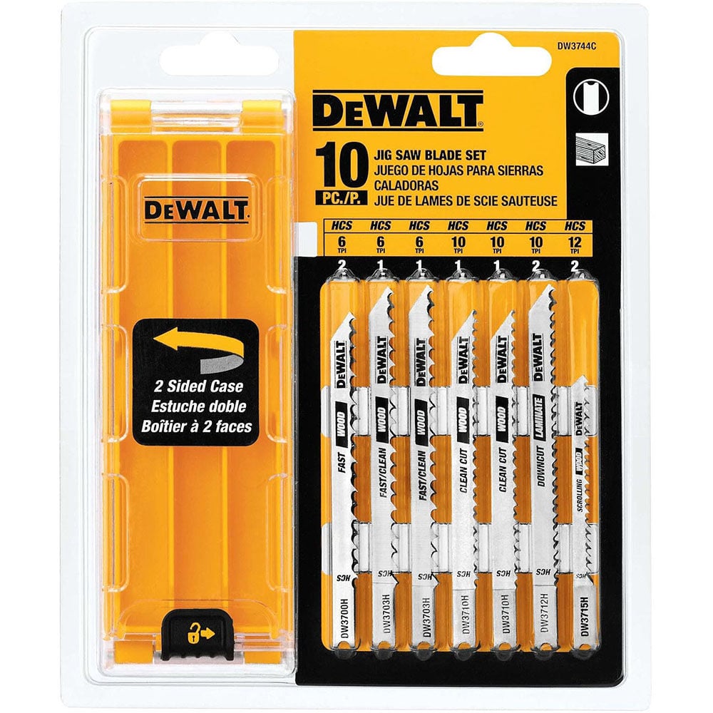 DEWALT DW3710H 4-Inch 10 TPI Fine Woodcutting Jigsaw Blade – 5-Pack, U-Shank, High Carbon Steel For Smooth Cuts