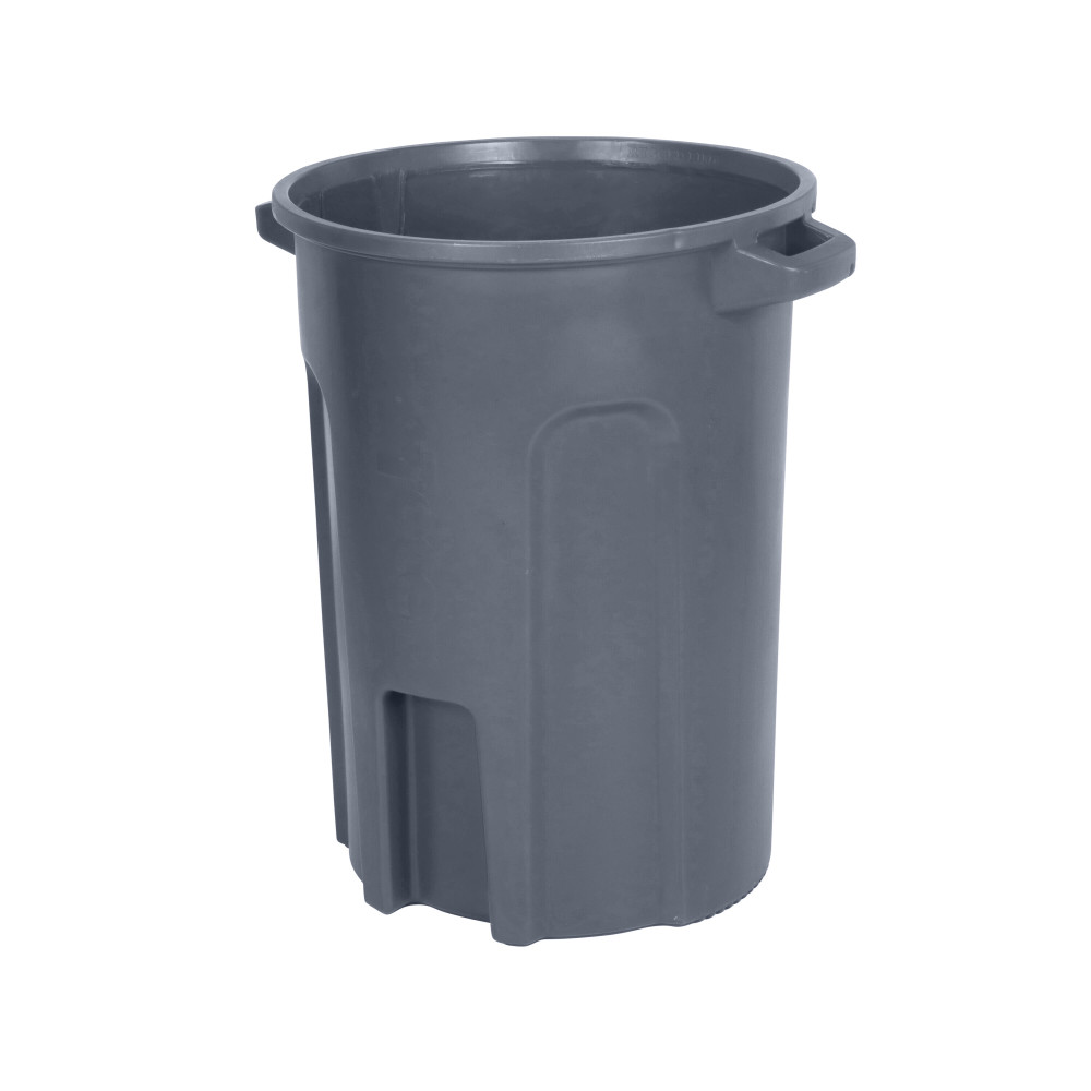 

Toter 44 Gallon Round Trash Can with Lift Handle Dark Gray Granite