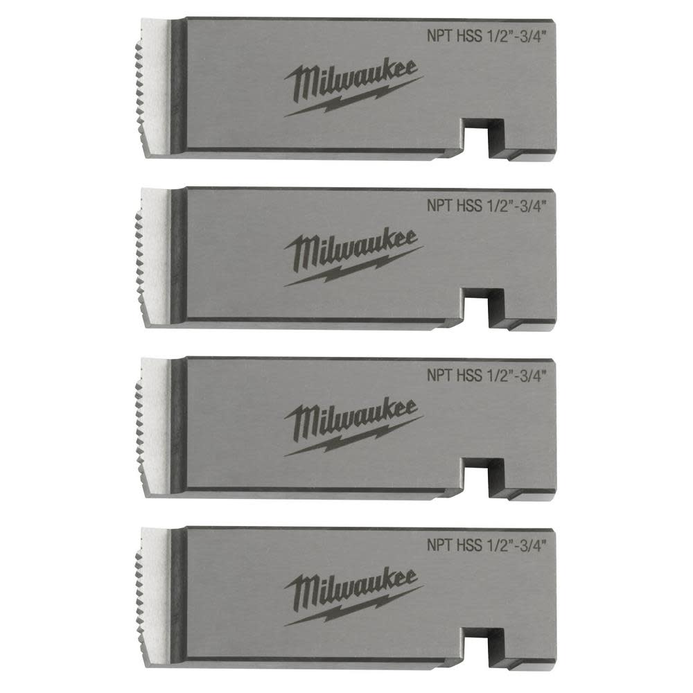 

Milwaukee 1/2"-3/4" Universal Pipe Threading Dies HIGH SPEED FOR STAINLESS NPT