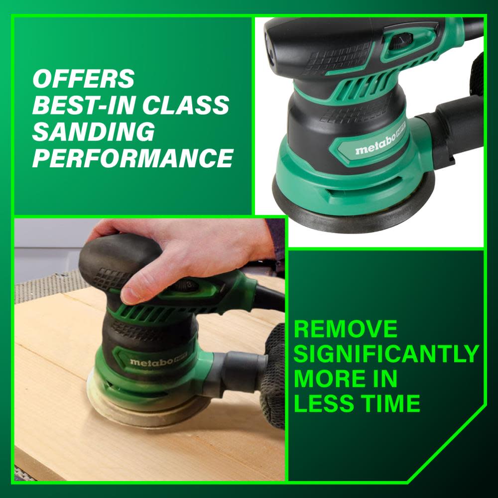Metabo HPT Finishing Sander 5in Variable Speed Random Orbit