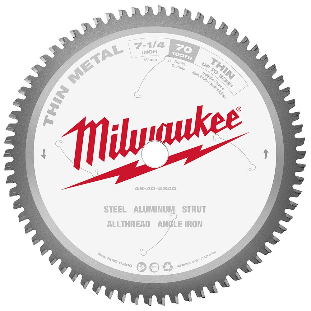 Milwaukee 7-1/4 in. Thin Metal Cutting Circular Saw Blade