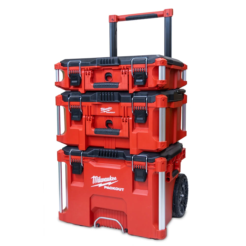 Milwaukee PACKOUT Tool Box Set with NEW Low Handle Rolling Tool Box