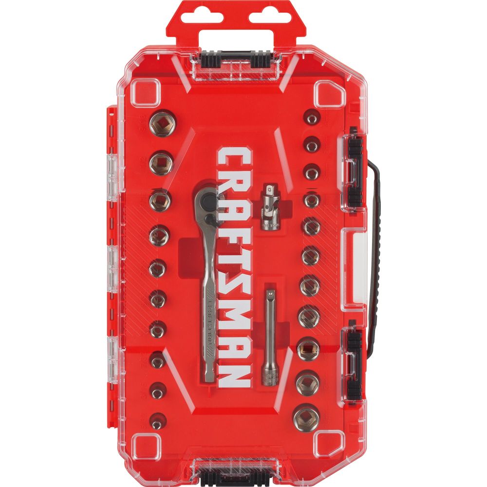 CRAFTSMAN Gunmetal Chrome 1/4-in Drive Mechanics Tool Set, 24pc